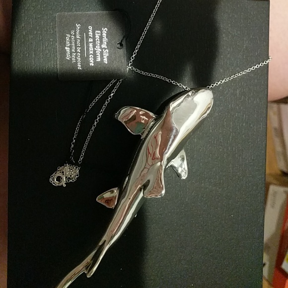 silver shark pendant